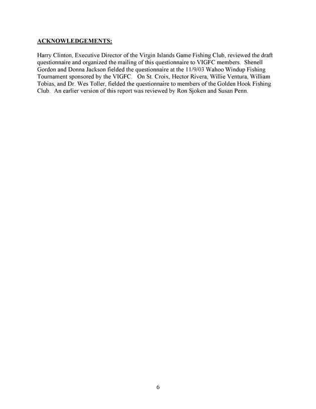 2003 opinion survey of U.S. Virgin Island Recreational Fishing Club members - Page 6