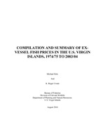 Compilation and summary of ex-vessel fish prices in the U.S. Virgin Islands, 1974/75 to 2003/04