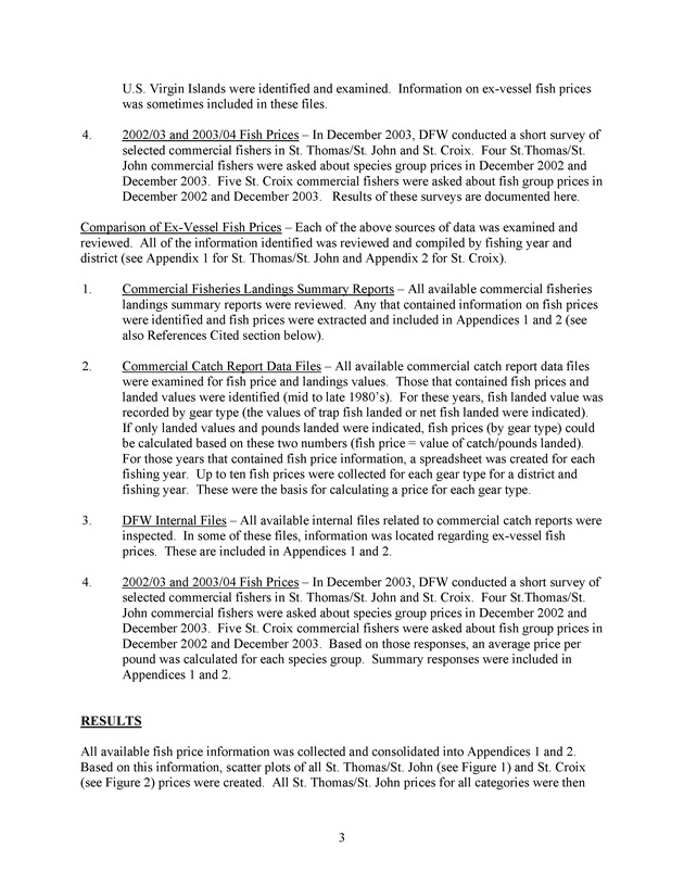 Compilation and summary of ex-vessel fish prices in the U.S. Virgin Islands, 1974/75 to 2003/04 - Page 3