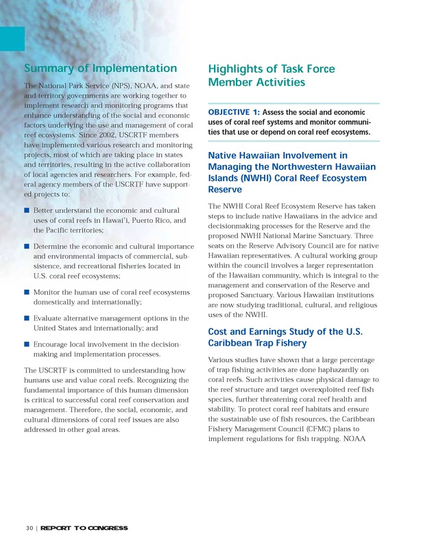 Implementation of the National Coral Reef Action Strategy : report to Congress - Page 30