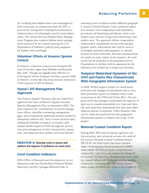 Implementation of the National Coral Reef Action Strategy : report to Congress - Page 69