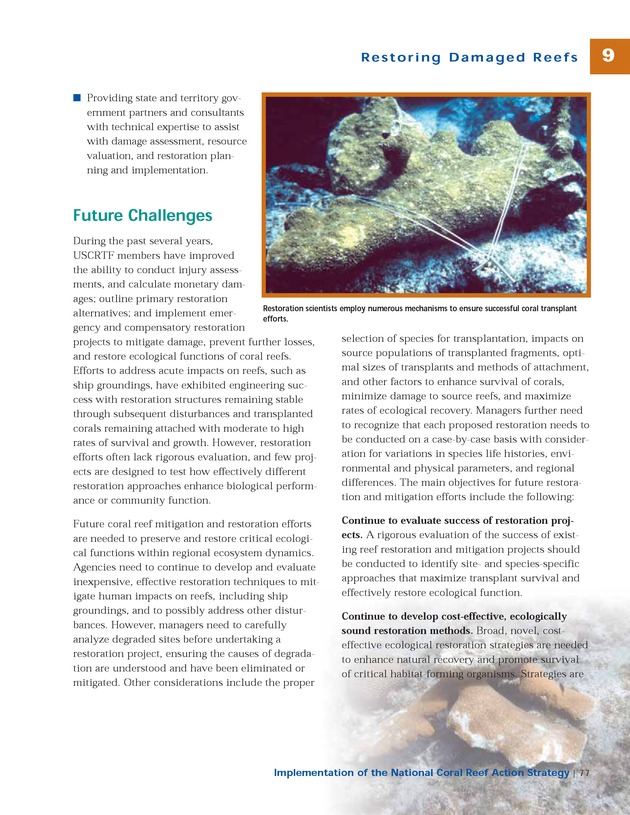 Implementation of the National Coral Reef Action Strategy : report to Congress - Page 77