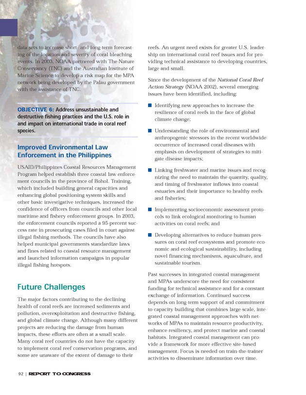 Implementation of the National Coral Reef Action Strategy : report to Congress - Page 92