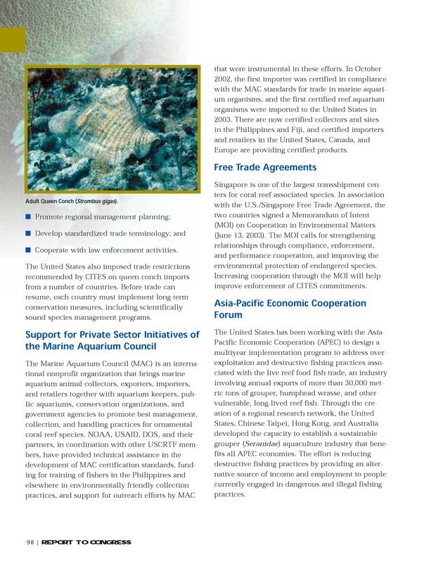 Implementation of the National Coral Reef Action Strategy : report to Congress - Page 98