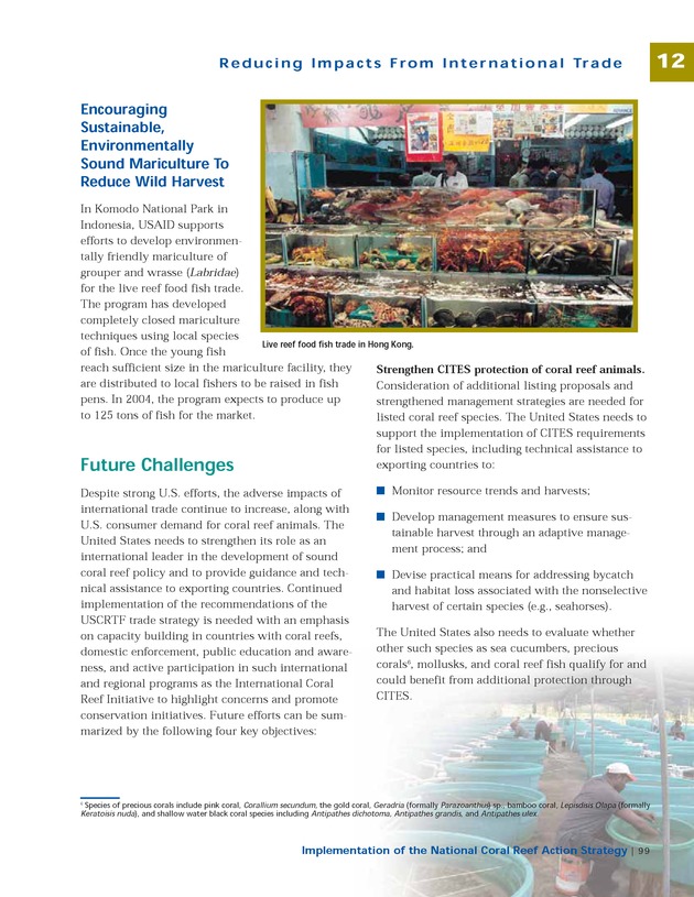 Implementation of the National Coral Reef Action Strategy : report to Congress - Page 99