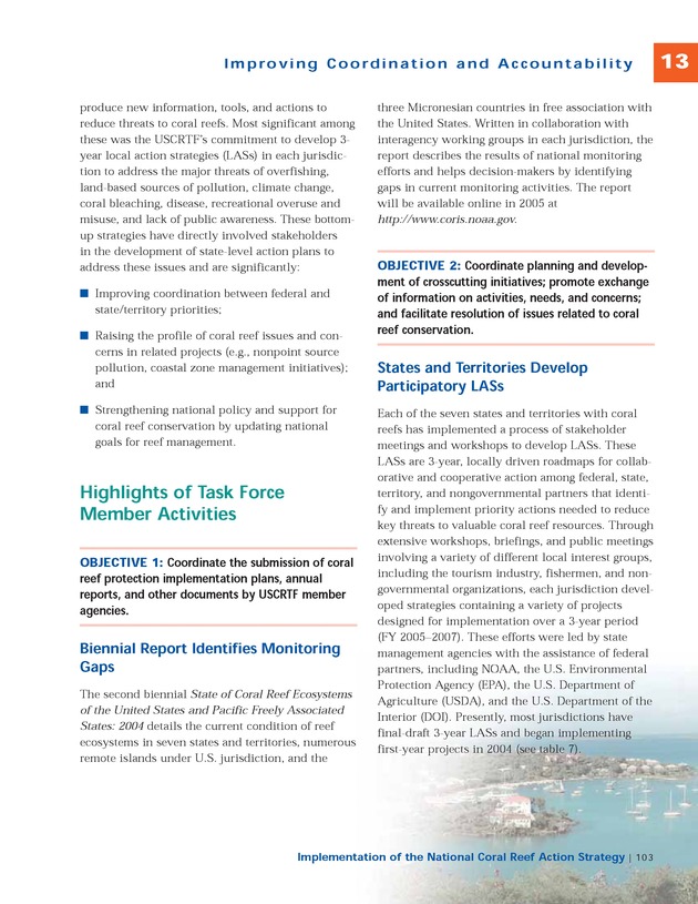 Implementation of the National Coral Reef Action Strategy : report to Congress - Page 103