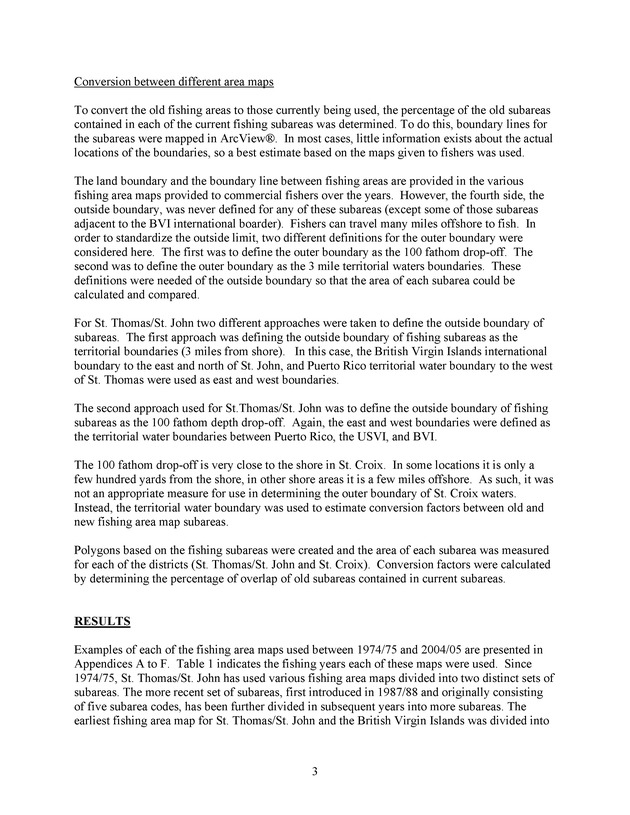 Compilation of fishing area maps used in commercial catch reporting in the U.S. Virgin Islands (1974/75 to 2004/05) including subarea conversion factors between maps - Page 3