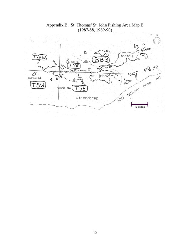 Compilation of fishing area maps used in commercial catch reporting in the U.S. Virgin Islands (1974/75 to 2004/05) including subarea conversion factors between maps - Page 12