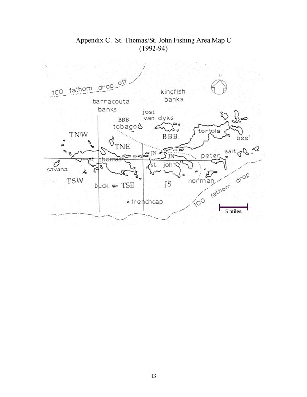 Compilation of fishing area maps used in commercial catch reporting in the U.S. Virgin Islands (1974/75 to 2004/05) including subarea conversion factors between maps - Page 13