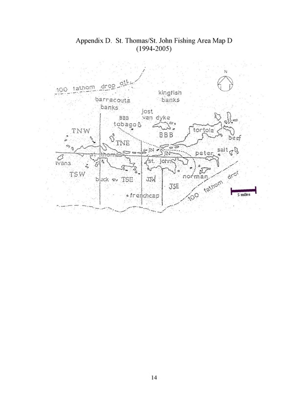 Compilation of fishing area maps used in commercial catch reporting in the U.S. Virgin Islands (1974/75 to 2004/05) including subarea conversion factors between maps - Page 14