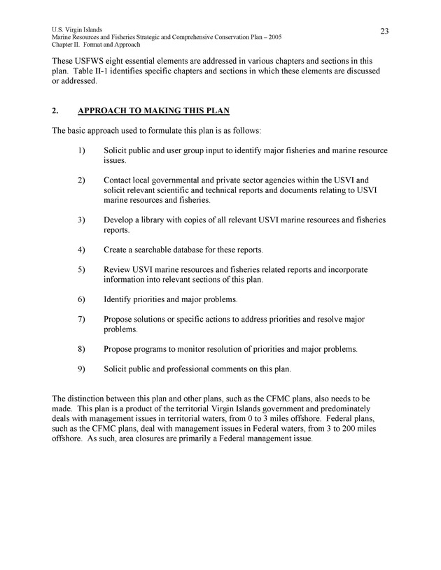 United States Virgin Islands Marine Resources and Fisheries strategic and comprehensive conservation plan - Page 23