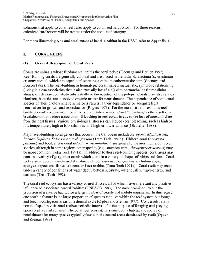 United States Virgin Islands Marine Resources and Fisheries strategic and comprehensive conservation plan - Page 36