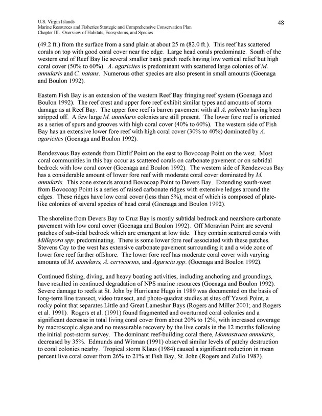 United States Virgin Islands Marine Resources and Fisheries strategic and comprehensive conservation plan - Page 48