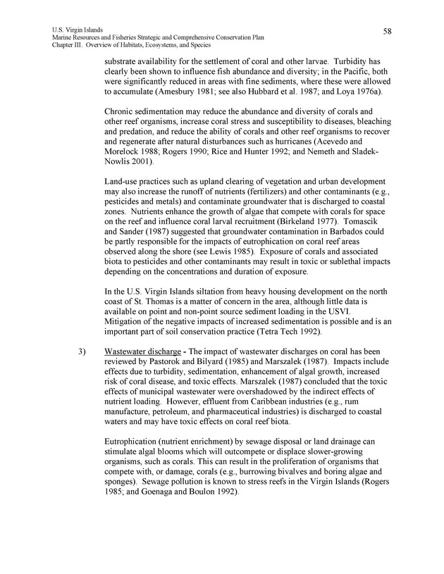 United States Virgin Islands Marine Resources and Fisheries strategic and comprehensive conservation plan - Page 58