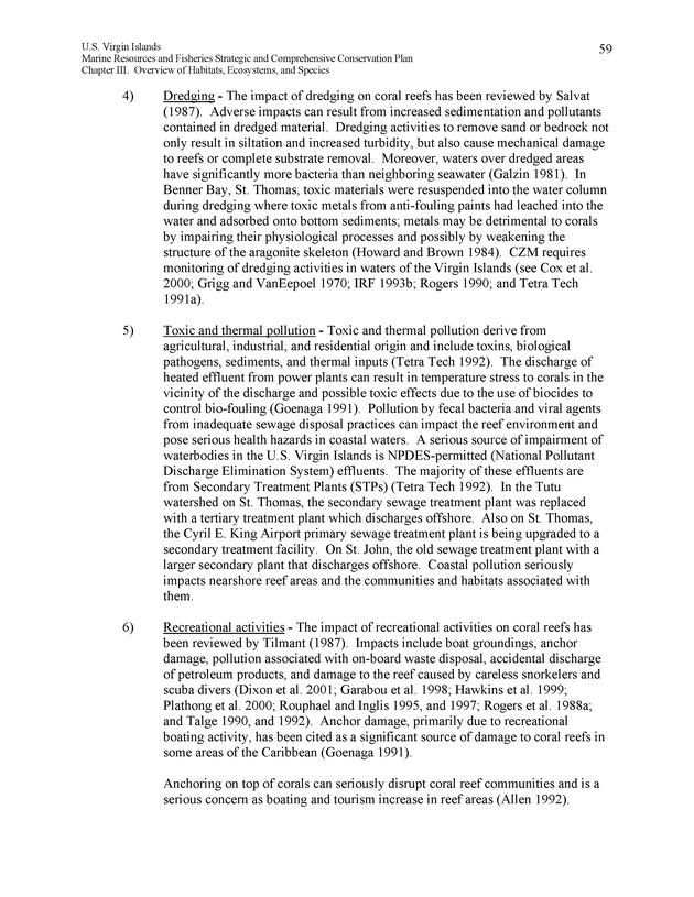 United States Virgin Islands Marine Resources and Fisheries strategic and comprehensive conservation plan - Page 59