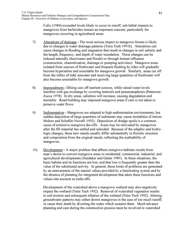 United States Virgin Islands Marine Resources and Fisheries strategic and comprehensive conservation plan - Page 81