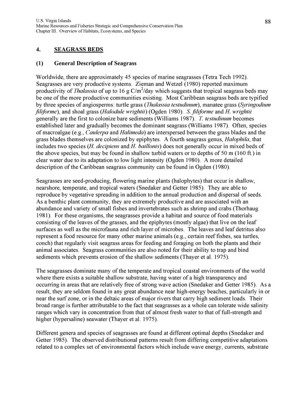 United States Virgin Islands Marine Resources and Fisheries strategic and comprehensive conservation plan - Page 88