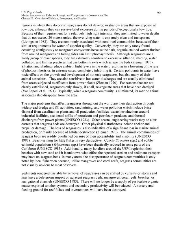 United States Virgin Islands Marine Resources and Fisheries strategic and comprehensive conservation plan - Page 90