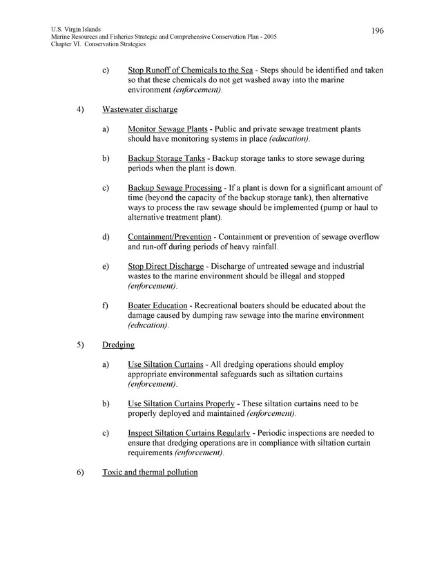 United States Virgin Islands Marine Resources and Fisheries strategic and comprehensive conservation plan - Page 196