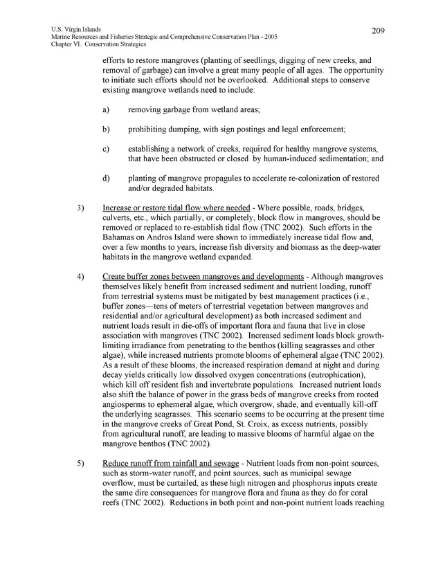 United States Virgin Islands Marine Resources and Fisheries strategic and comprehensive conservation plan - Page 209