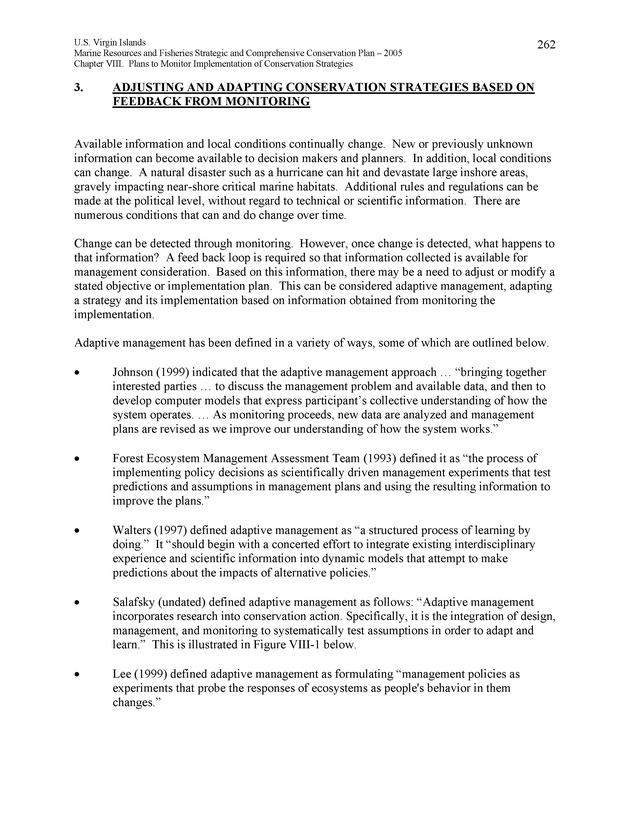 United States Virgin Islands Marine Resources and Fisheries strategic and comprehensive conservation plan - Page 262