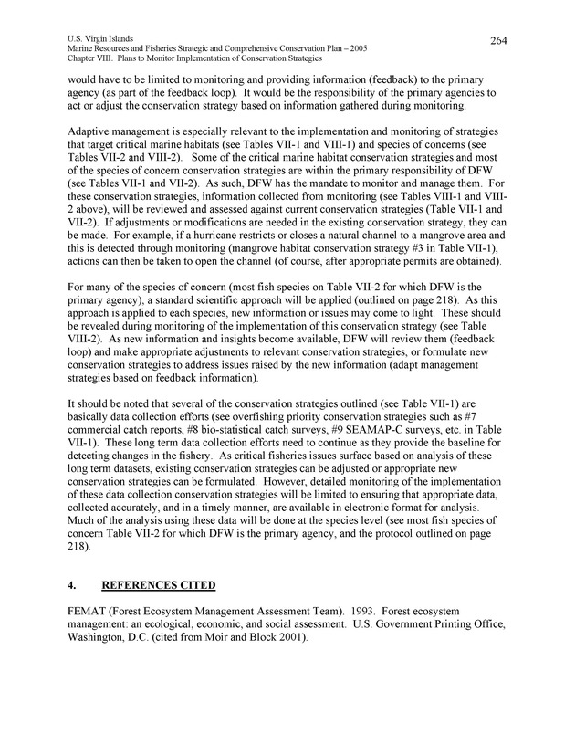 United States Virgin Islands Marine Resources and Fisheries strategic and comprehensive conservation plan - Page 264