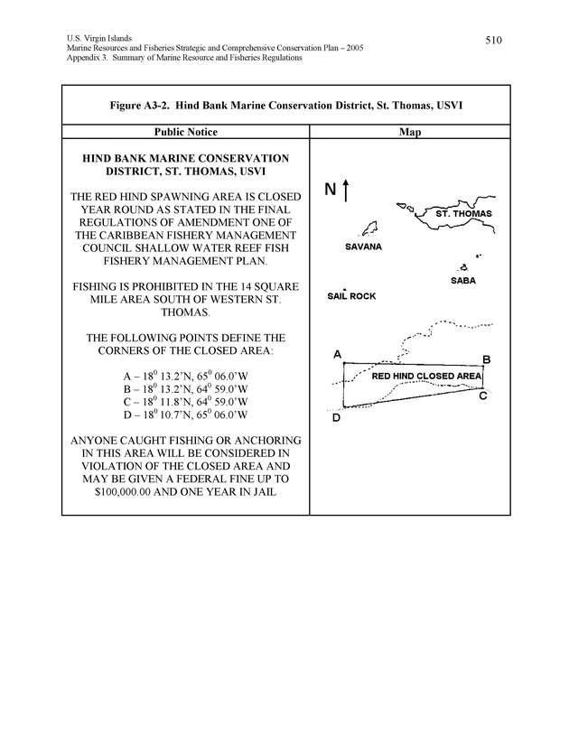 United States Virgin Islands Marine Resources and Fisheries strategic and comprehensive conservation plan - Page 510