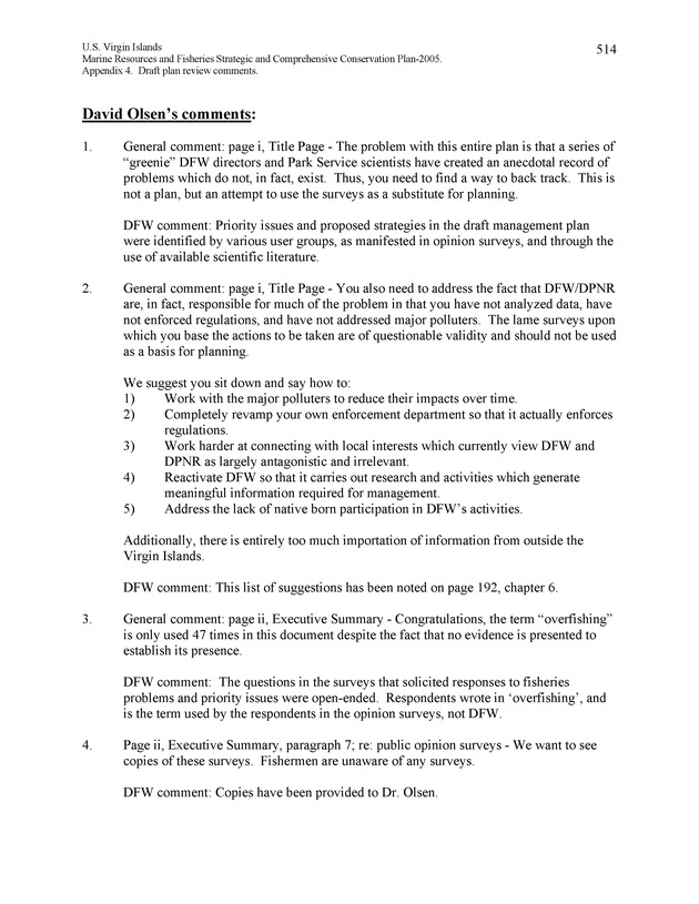 United States Virgin Islands Marine Resources and Fisheries strategic and comprehensive conservation plan - Page 514