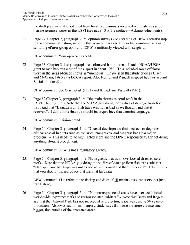 United States Virgin Islands Marine Resources and Fisheries strategic and comprehensive conservation plan - Page 518