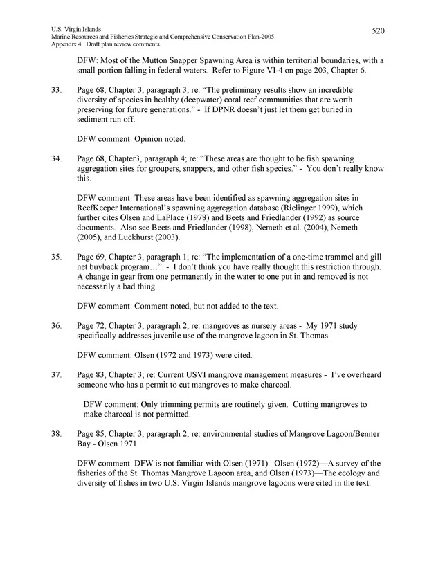 United States Virgin Islands Marine Resources and Fisheries strategic and comprehensive conservation plan - Page 520