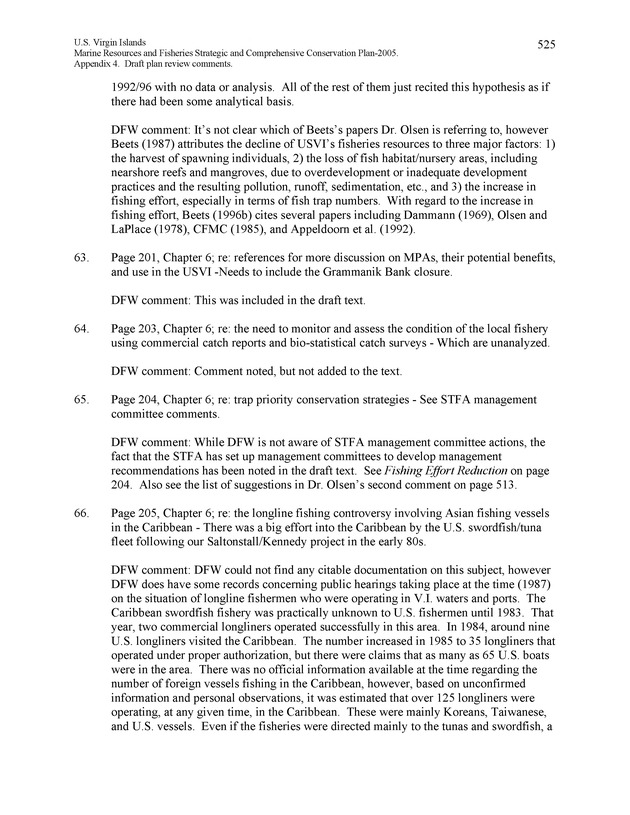 United States Virgin Islands Marine Resources and Fisheries strategic and comprehensive conservation plan - Page 525