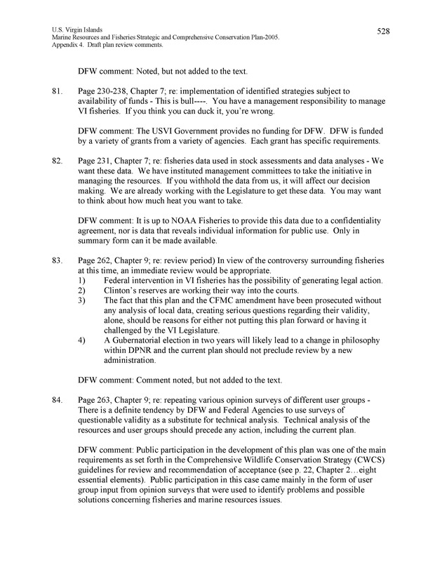 United States Virgin Islands Marine Resources and Fisheries strategic and comprehensive conservation plan - Page 528