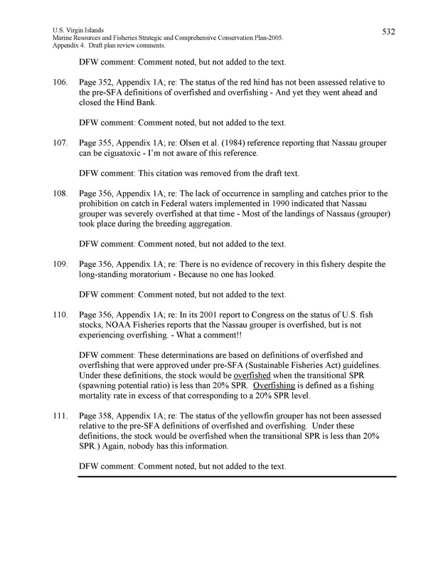 United States Virgin Islands Marine Resources and Fisheries strategic and comprehensive conservation plan - Page 532