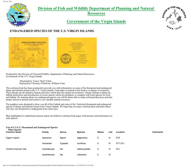 Endangered species of the U.S. Virgin Islands - Page 1