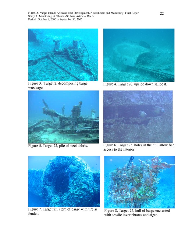 Results of St. Thomas/St. John, U.S. Virgin Islands artificial reef monitoring surveys (October 1, 2000 to September 30, 2005) - Page 22