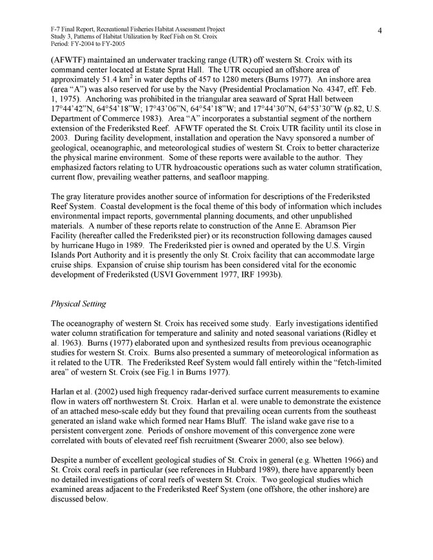 Habitat surveys of the Frederiksted reef system of western St. Croix with observations on cross-shelf distribution patterns of fishes - Page 4