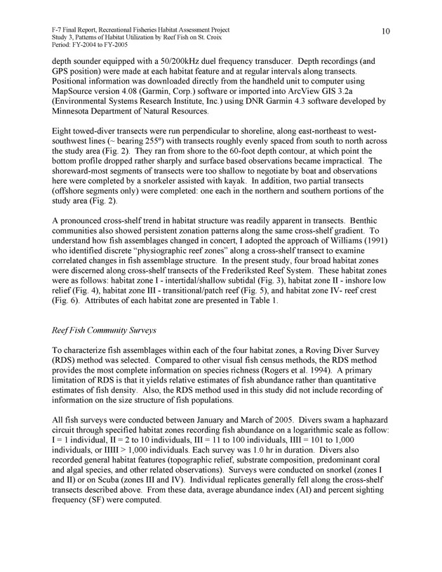 Habitat surveys of the Frederiksted reef system of western St. Croix with observations on cross-shelf distribution patterns of fishes - Page 10