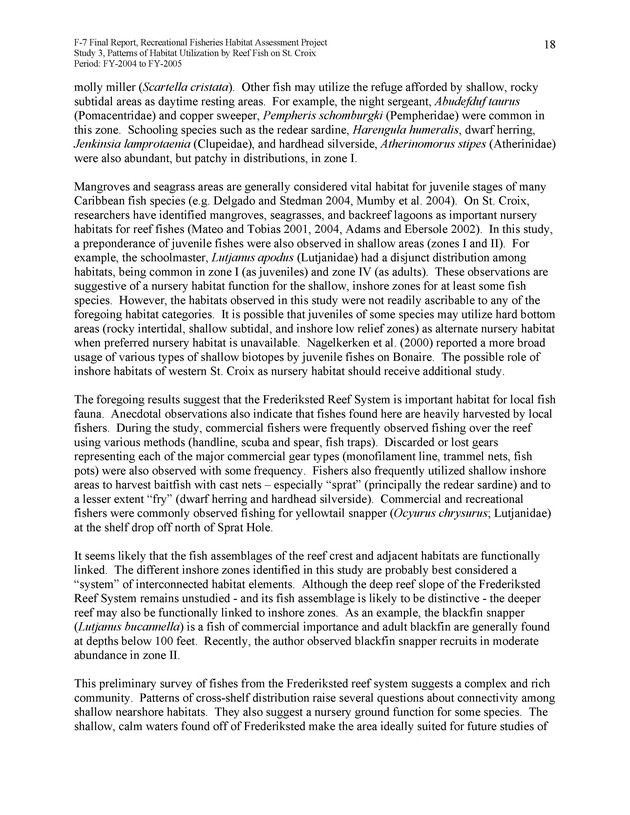 Habitat surveys of the Frederiksted reef system of western St. Croix with observations on cross-shelf distribution patterns of fishes - Page 18