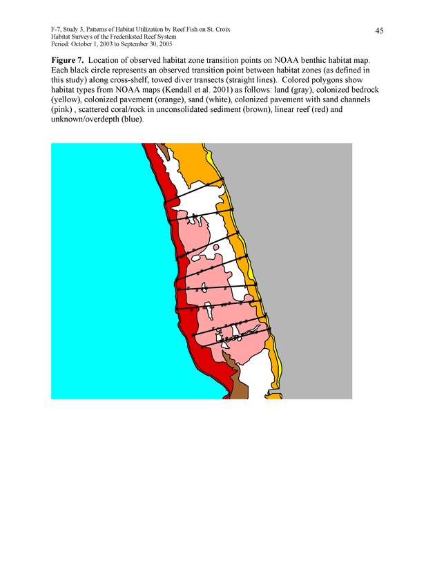 Habitat surveys of the Frederiksted reef system of western St. Croix with observations on cross-shelf distribution patterns of fishes - Page 45