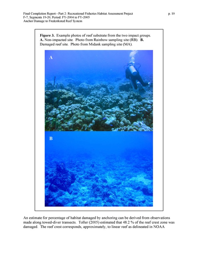 An investigation of anchor damage to the Frederiksted reef system : impacts to substrate, benthic communities, and reef fish assemblages - Page 10