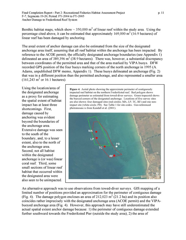 An investigation of anchor damage to the Frederiksted reef system : impacts to substrate, benthic communities, and reef fish assemblages - Page 11