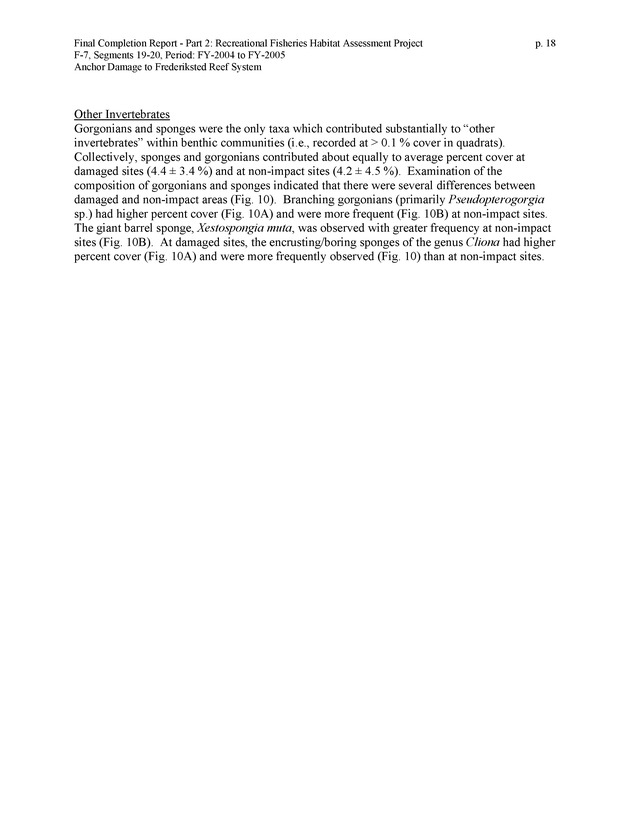 An investigation of anchor damage to the Frederiksted reef system : impacts to substrate, benthic communities, and reef fish assemblages - Page 18