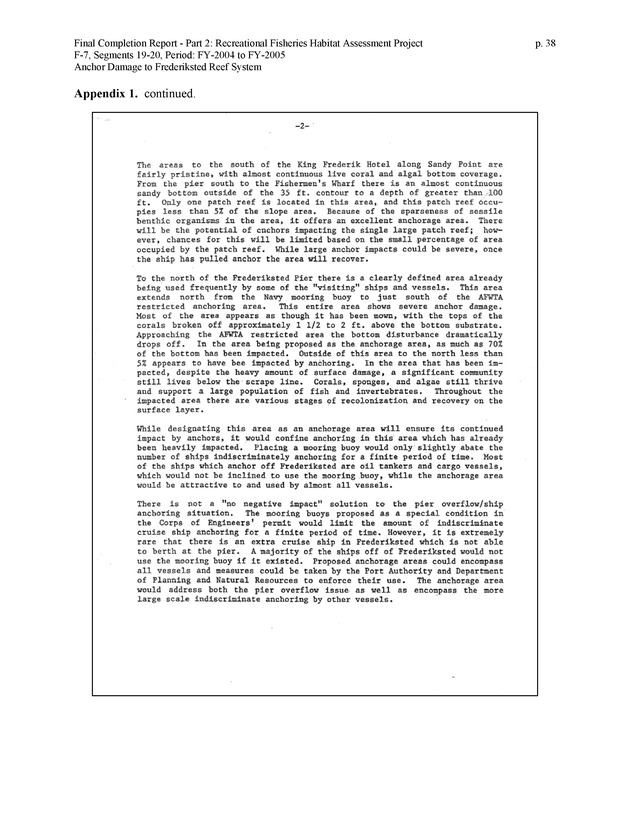 An investigation of anchor damage to the Frederiksted reef system : impacts to substrate, benthic communities, and reef fish assemblages - Page 38