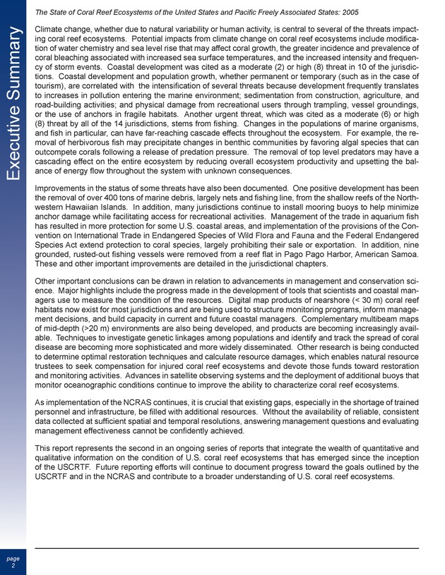 The state of coral reef ecosystems of the United States and Pacific freely associated states : 2005 - Page 2