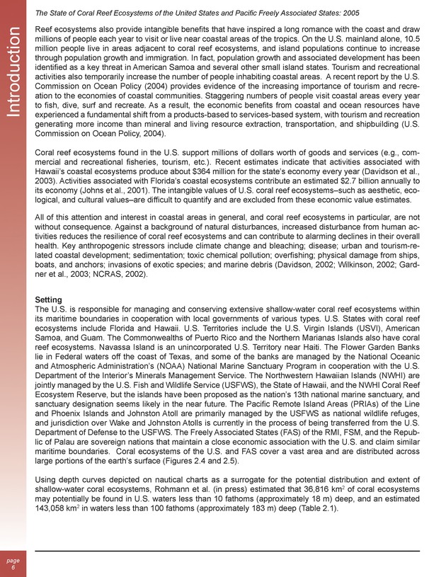 The state of coral reef ecosystems of the United States and Pacific freely associated states : 2005 - Page 6