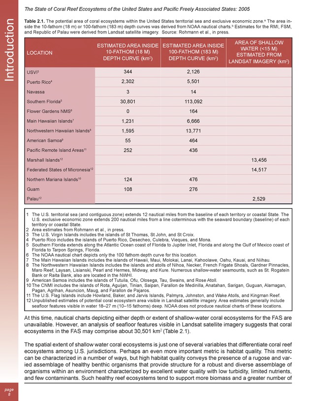 The state of coral reef ecosystems of the United States and Pacific freely associated states : 2005 - Page 8