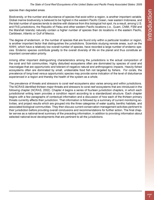 The state of coral reef ecosystems of the United States and Pacific freely associated states : 2005 - Page 9