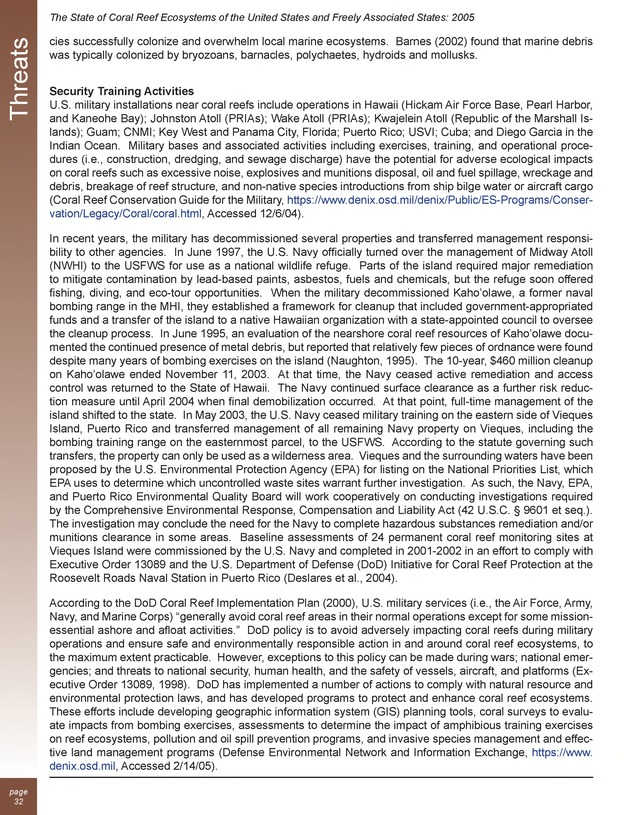 The state of coral reef ecosystems of the United States and Pacific freely associated states : 2005 - Page 32