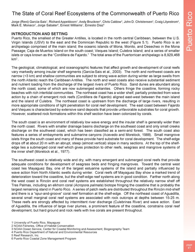 The state of coral reef ecosystems of the United States and Pacific freely associated states : 2005 - Page 91