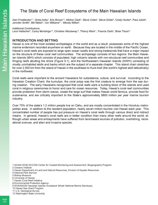 The state of coral reef ecosystems of the United States and Pacific freely associated states : 2005 - Page 222